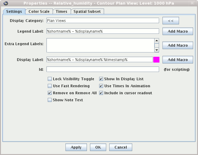 Display Control Properties