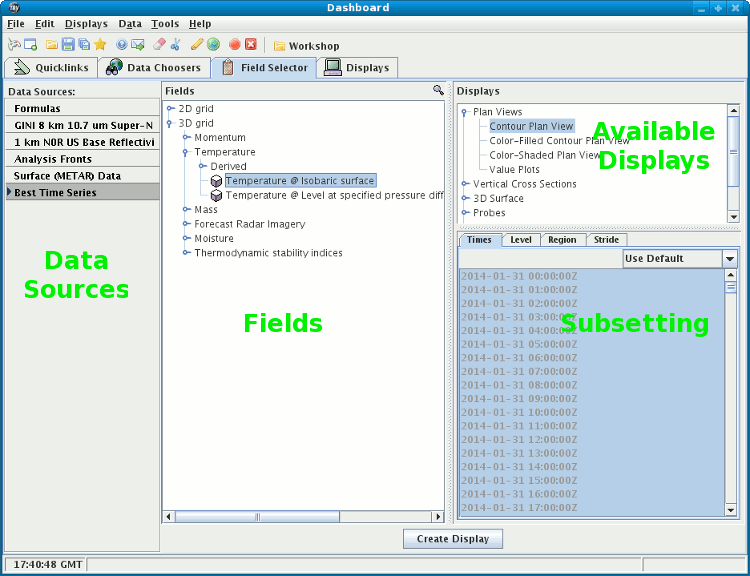 Field Selector Window