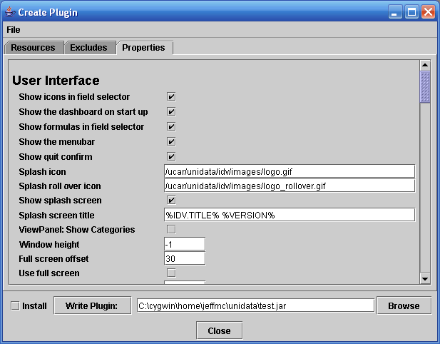 Plugin Creator - Properties