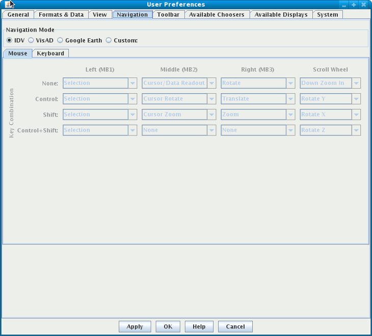 Mouse Event Preferences