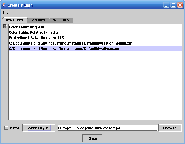 Plugin Creator - Resource List