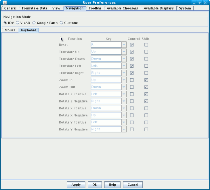 Keyboard Event Preferences