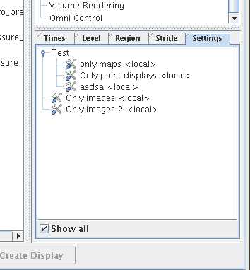 Display Settings in Field Selector