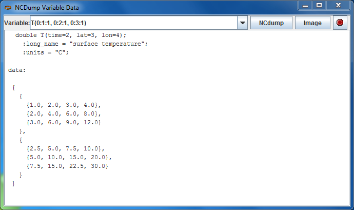 NCDump Panel tab