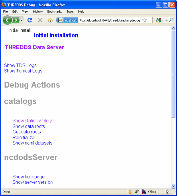 TDS Remote Management page (top)