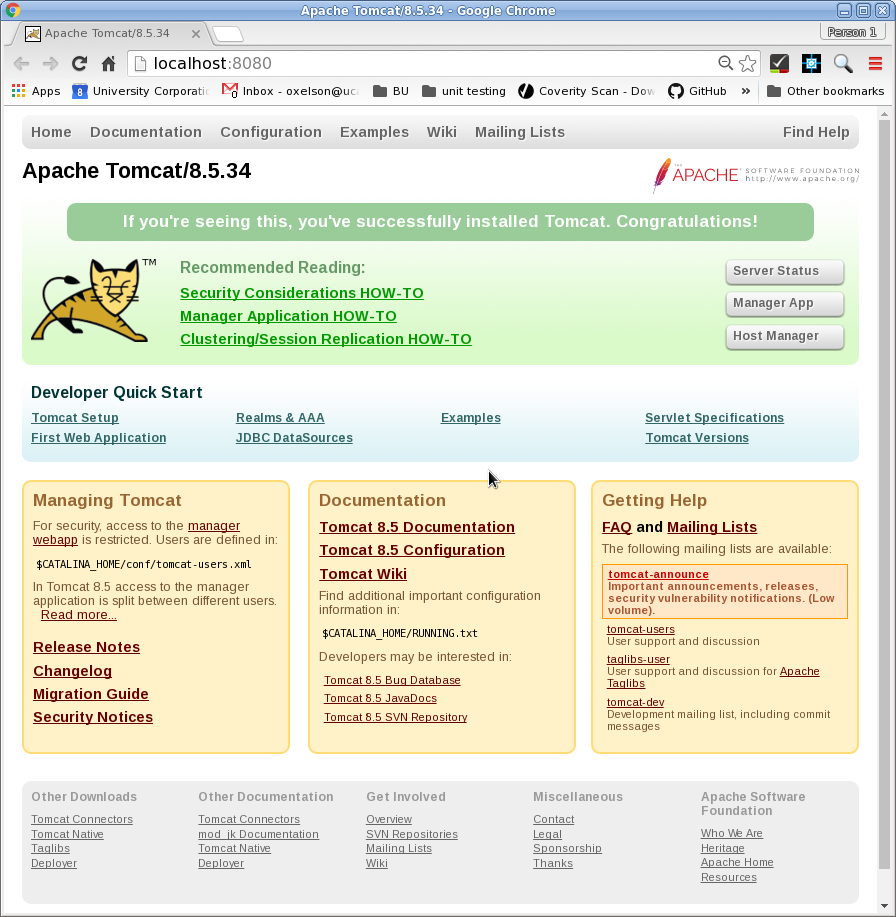 Tomcat Default Home Page